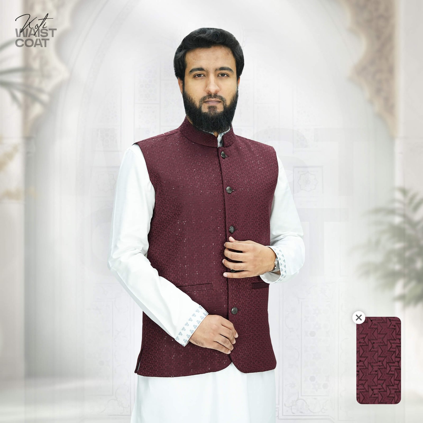 Platinum Jacquard Waistcoat – 111