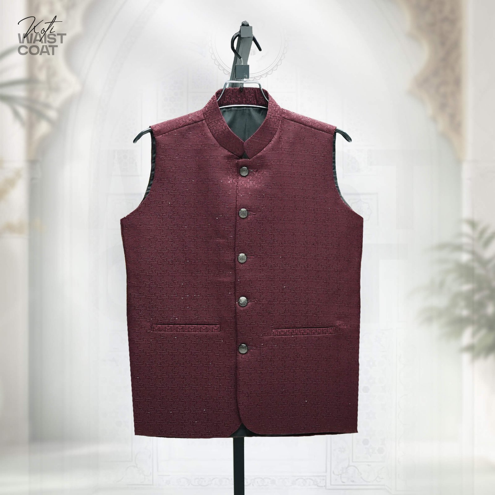 Platinum Jacquard Waistcoat – 111 - Image 2